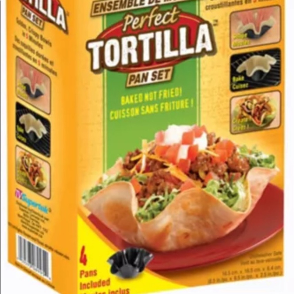 Tortilla Maker Nonstick Taco Shell Salad Bowl Set Of 4 Pack Perfect Tortilla Pan